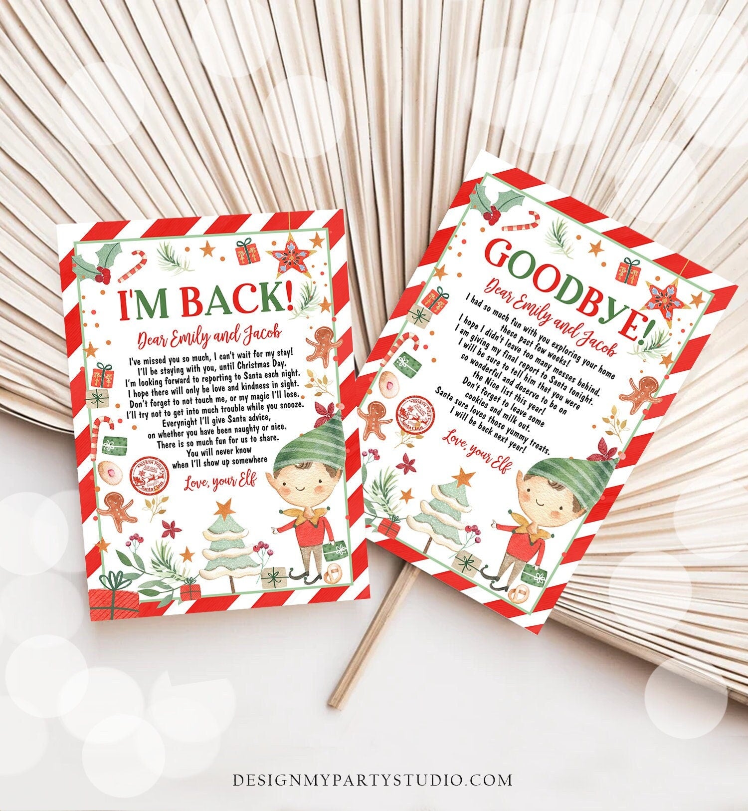 Editable Elf Arrival Letter Return Letter Christmas Elf I'm Back Elf Welcome Goodbye Farewell Elf Letters Digital Printable Template 0358