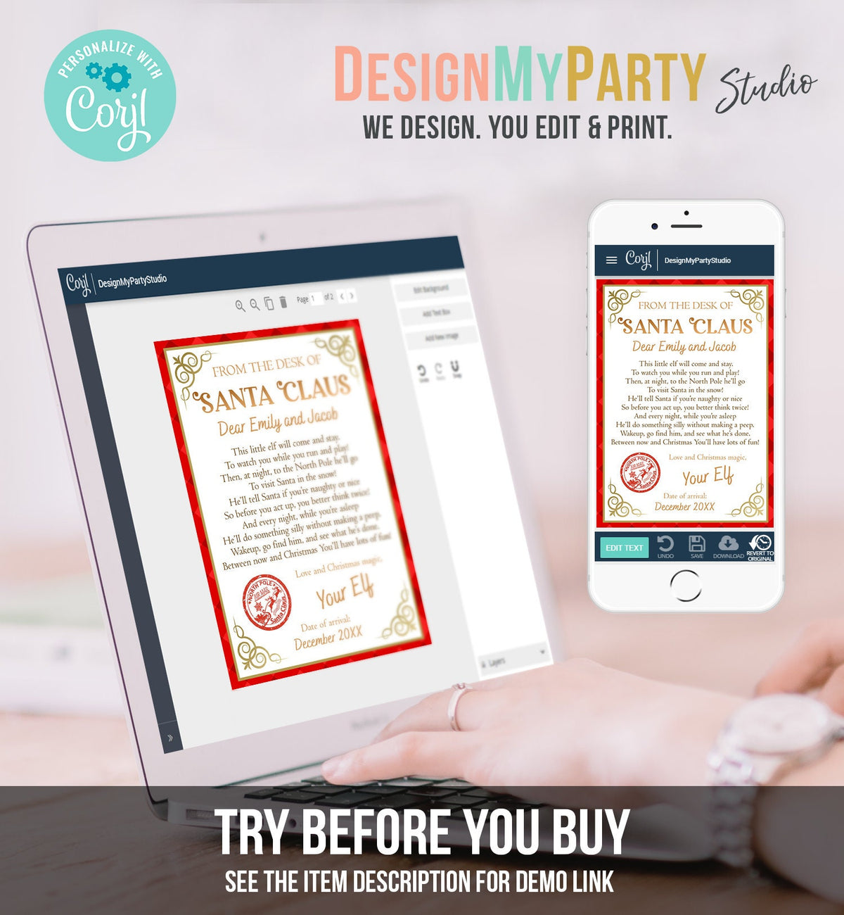 Editable First Time Elf Arrival Letter Return Letter Christmas Elf I&#39;m Back Elf Welcome Christmas Elf Santa Claus Printable Template 0497