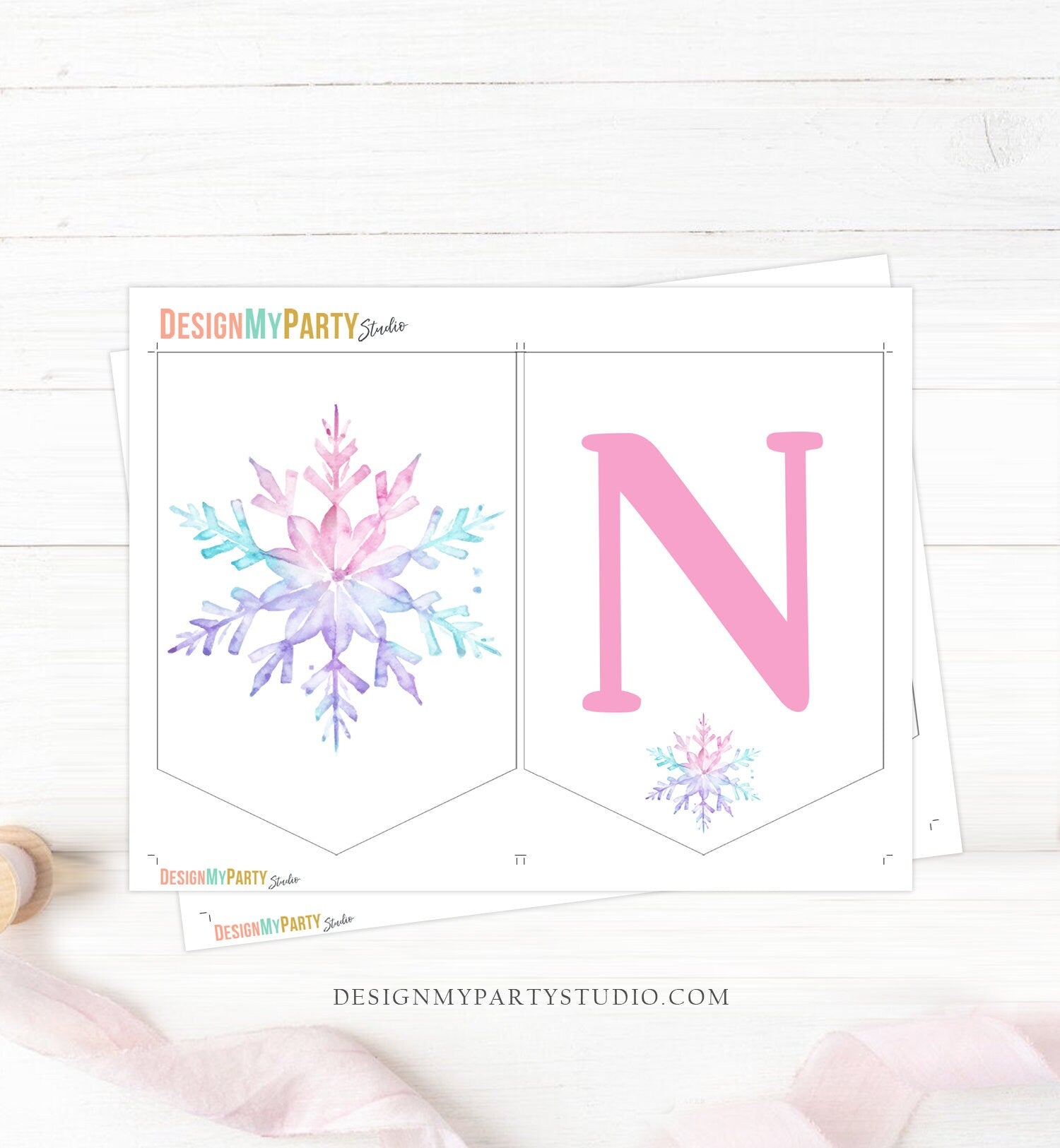 High Chair Banner Snowflake Winter Onederland Birthday Girl Decor 1st First Magical Winter Wonderland Download PRINTABLE DIGITAL DIY 0494