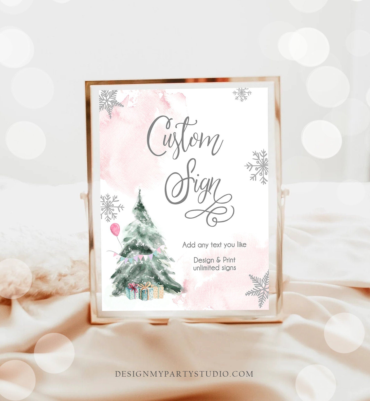 Editable Custom Sign Winter Birthday Sign Winter Onederland Decor 1st Birthday Party Its Cold Outside 8x10 Digital Template Printable 0363