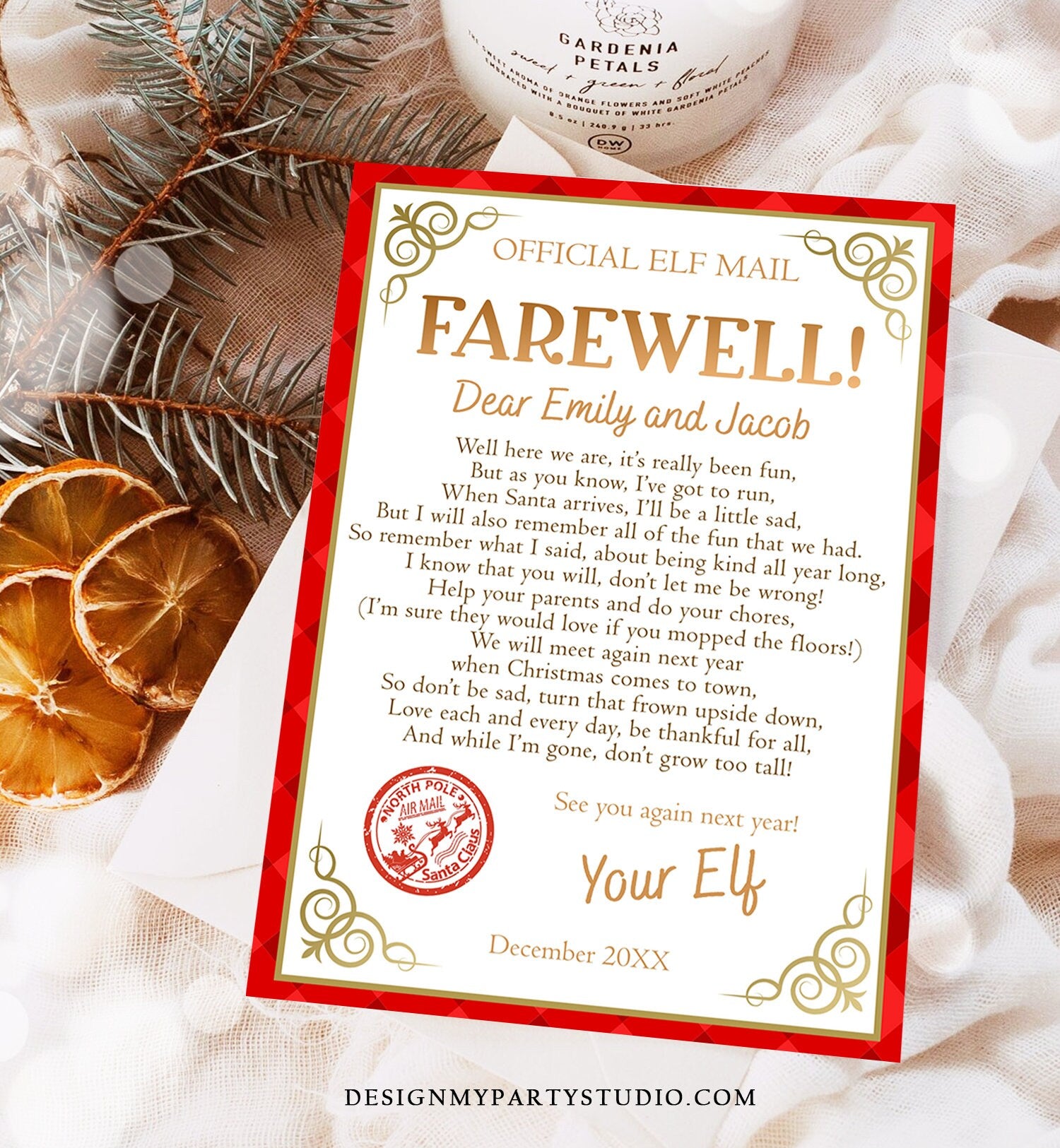 Editable Elf Arrival Letter Return Letter Christmas Elf I'm Back Elf Welcome Goodbye Farewell Elf Letters Digital Printable Template 0497