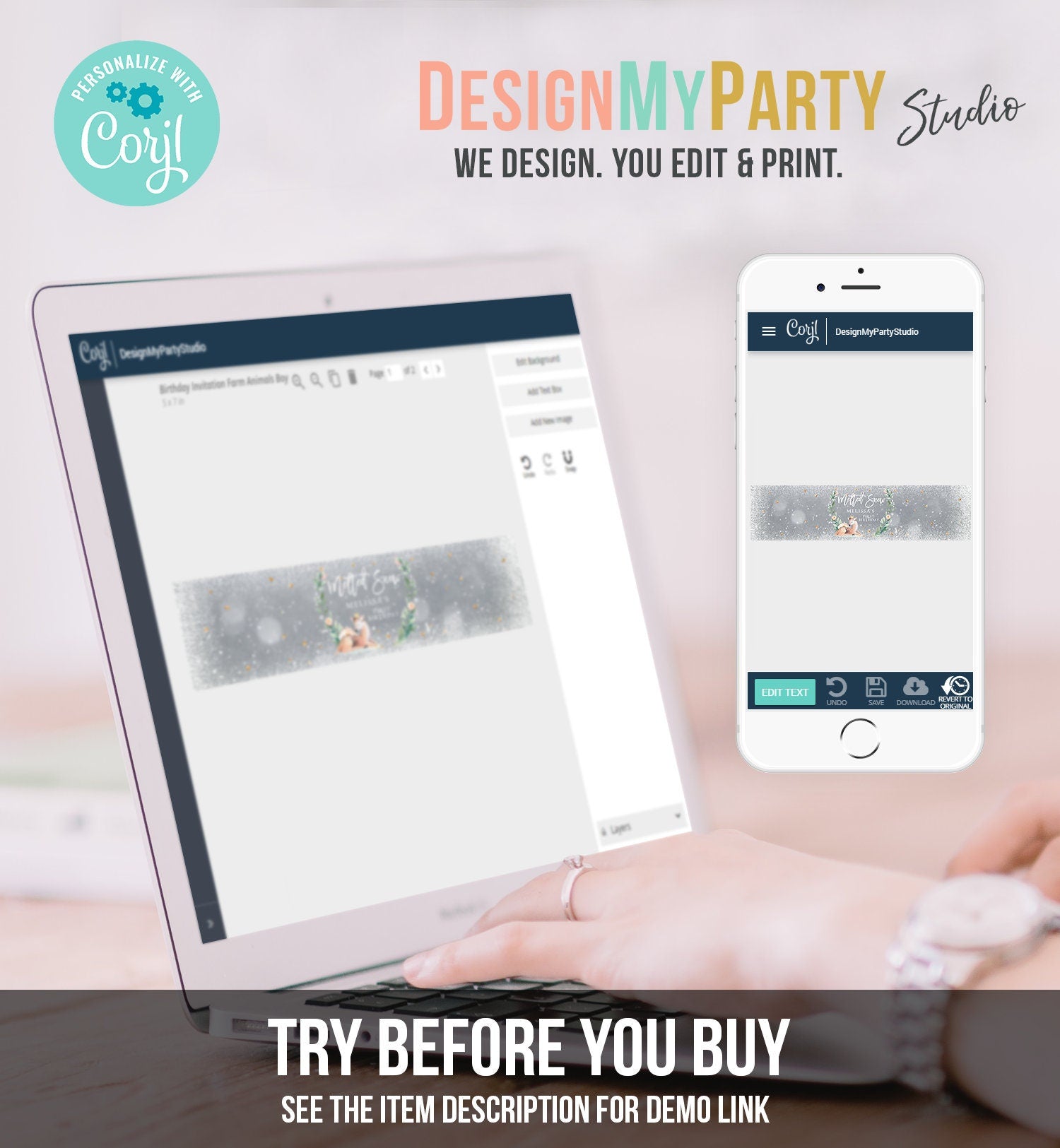 Editable Winter Deer Water Bottle Labels Winter Onederland Party Decor Girl 1st Birthday Pink Gold Christmas Digital Template Printable 0265