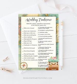 Editable Wedding Traditions Bridal Shower Game Travel Guessing Game Wedding Shower Activity Game Adventure Corjl Template Printable 0044