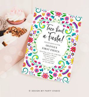 Editable Taco Bout a Fiesta Birthday Invitation Fiesta ANY AGE Floral Mexican Party Cinco de Mayo Download Printable Corjl Template 0466