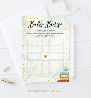 Editable Baby Bingo Baby Shower Game Card Travel Adventure Journey Sprinkle Couples Activity Download Template Corjl Printable 0263