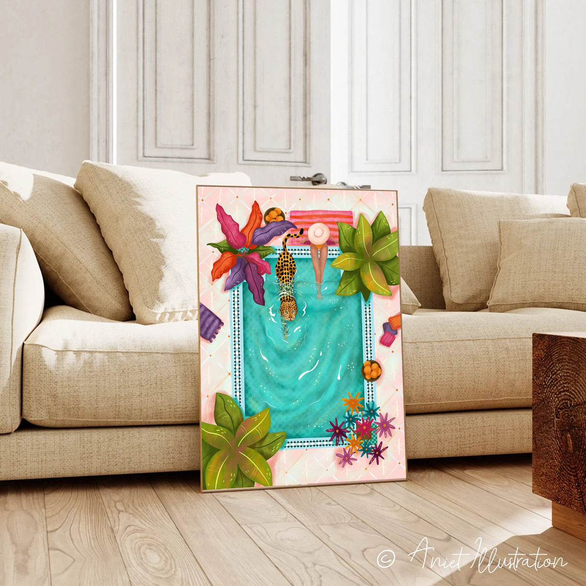 Morocco Art Print Leopard Wall Art Leopard Print Moroccan Animal Nursery Pool Tropical Jungle Print Boho Housewarming Gift Travel poster