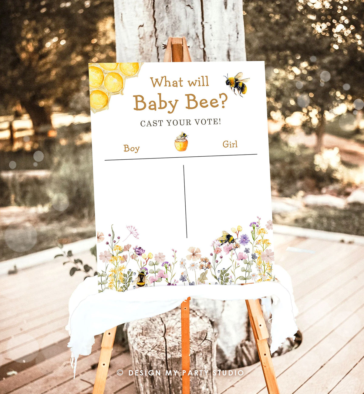 Cast Your Vote Sign Bee Gender Reveal He or She What Will Baby Bee Sign Guess The Gender Sign Table Sign Instant Download PRINTABLE 0502