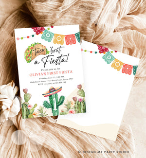 Editable Taco Bout a Fiesta Birthday Invitation Fiesta ANY AGE Cactus Mexican Party Cinco de Mayo Download Printable Corjl Template 0404