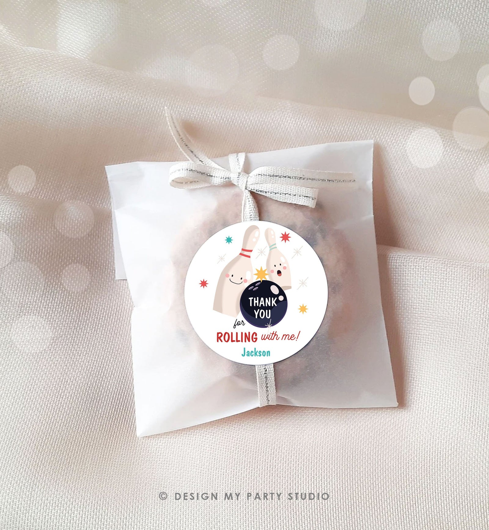 Editable Bowling Favor tag Bowling Party Boy Bowling Thank you tag Label Sticker Rolling With Me Bowling Birthday Digital Download 0505