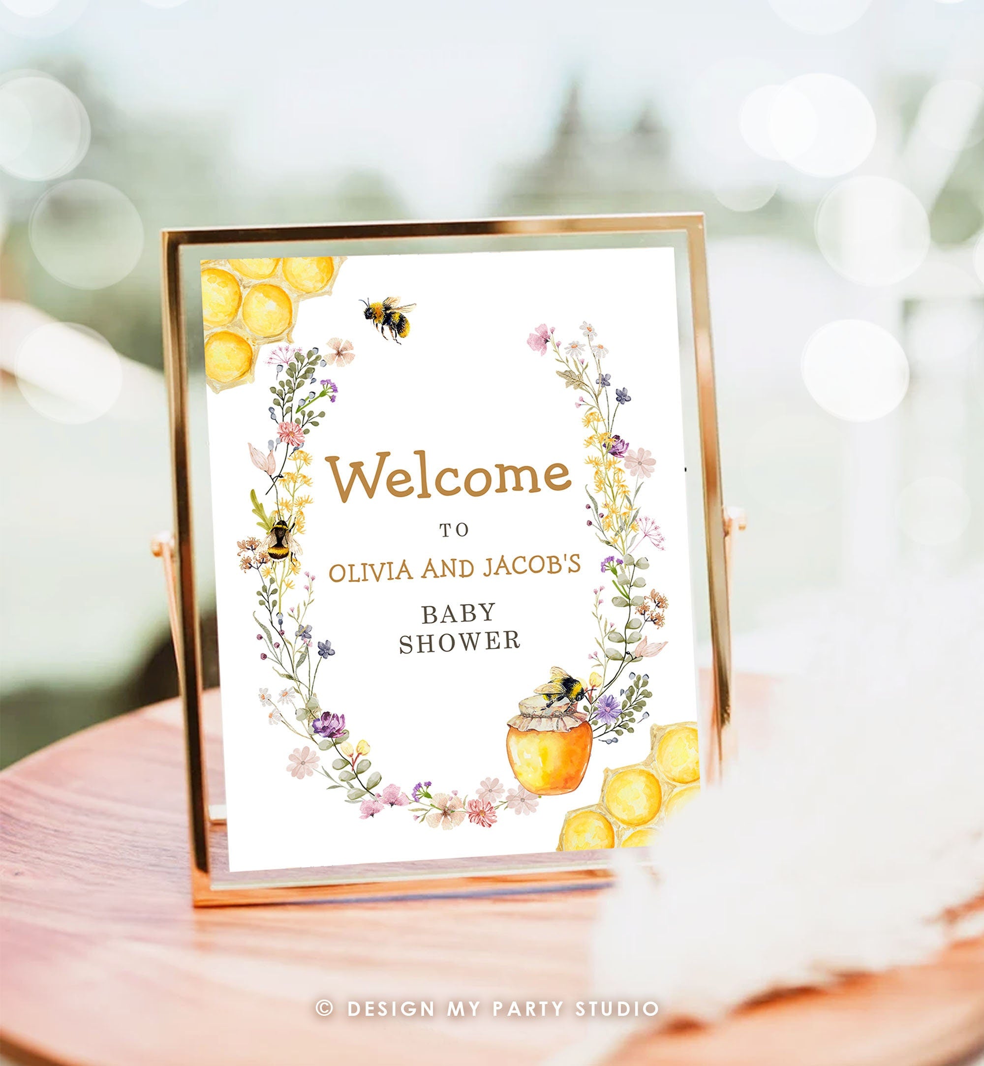 Editable Bee Welcome Sign Honey Baby Shower Mama to Bee Yard Sign Sweet as Can Bee Birthday Summer Poster Digital Template Printable 0502