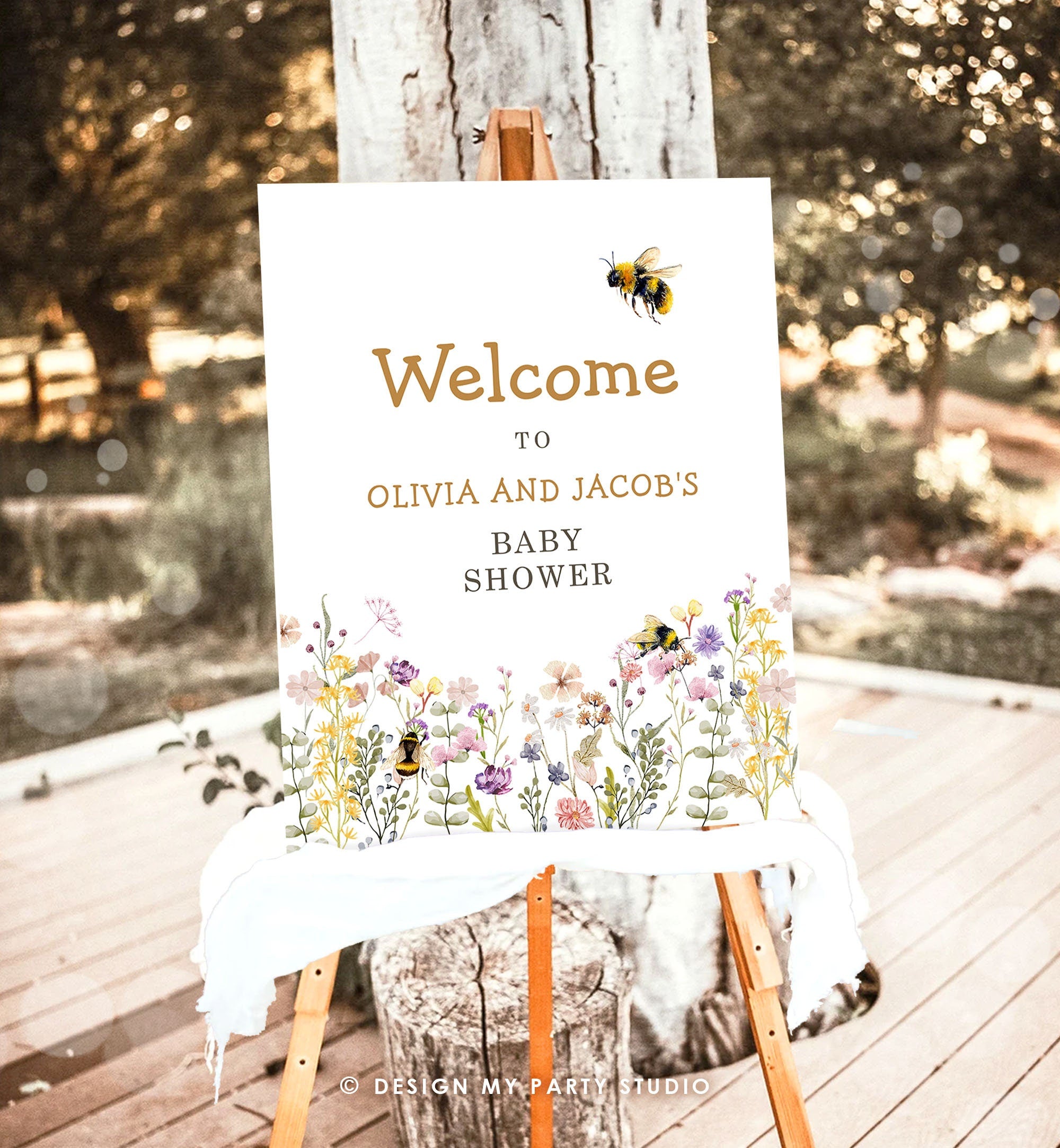 Editable Bee Welcome Sign Honey Baby Shower Mama to Bee Yard Sign Sweet as Can Bee Birthday Summer Poster Digital Template Printable 0502