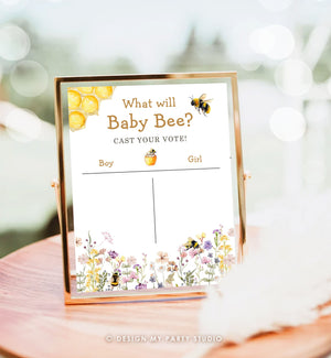 Cast Your Vote Sign Bee Gender Reveal He or She What Will Baby Bee Sign Guess The Gender Sign Table Sign Instant Download PRINTABLE 0502