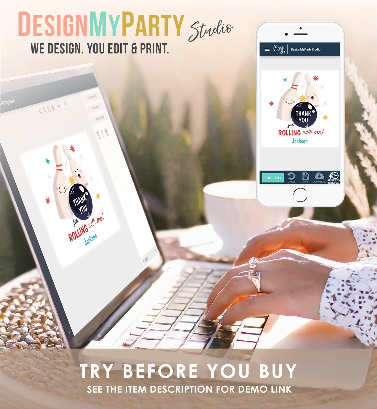 Editable Bowling Favor tag Bowling Party Boy Bowling Thank you tag Label Sticker Rolling With Me Bowling Birthday Digital Download 0505