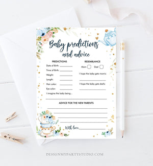 Editable Baby Predictions Baby Shower Game Advice for Parents Tea Party Baby is Brewing Game Shower Activity Corjl Template Printable 0349