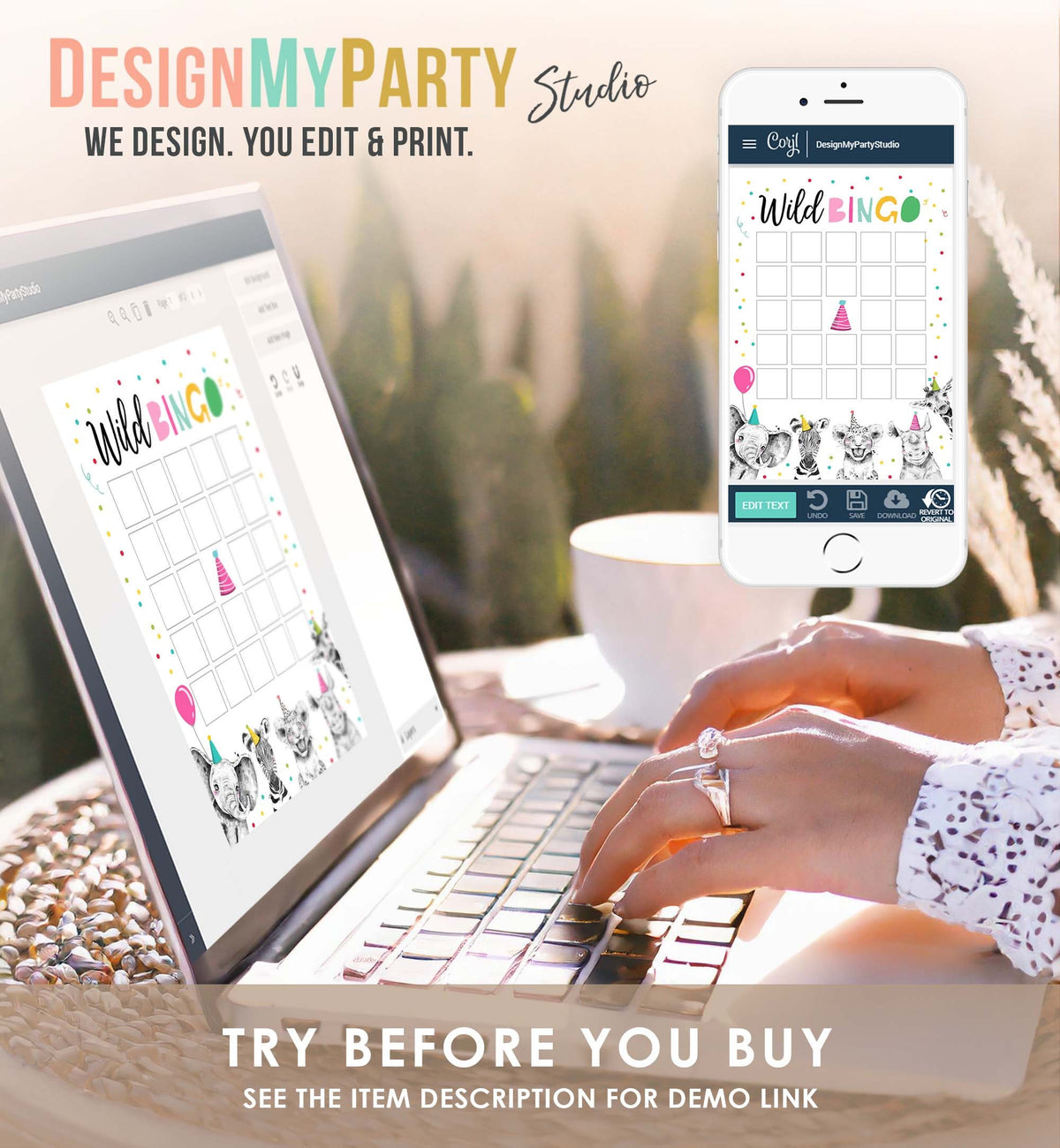 Editable Wild Bingo Birthday Game Party Animals Safari Animals Safari Bingo Work Party Classroom Activity Digital Template Printable 0322