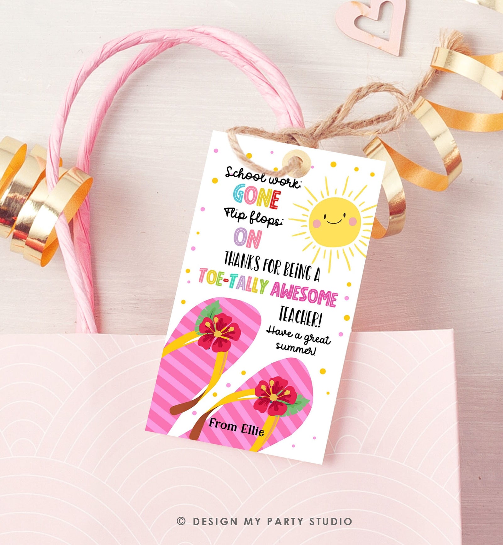 Editable Summer Teacher Appreciation Gift Tag Kids Nail Polish Gift Nail Salon Gift Card End Of School Year Digital Template Printable 0464