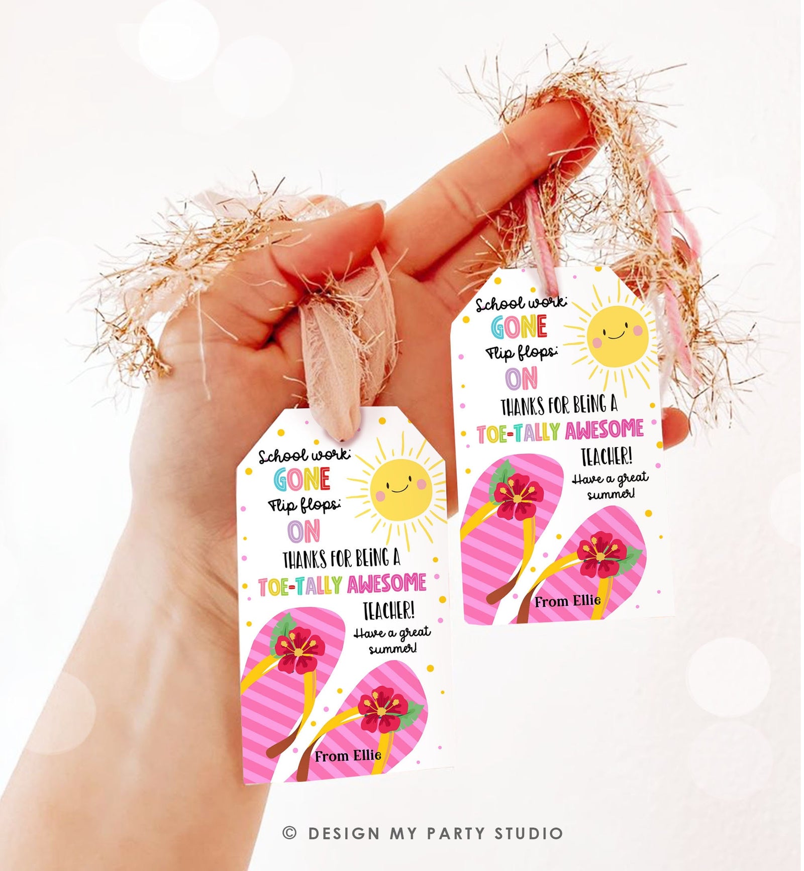 Editable Summer Teacher Appreciation Gift Tag Kids Nail Polish Gift Nail Salon Gift Card End Of School Year Digital Template Printable 0464