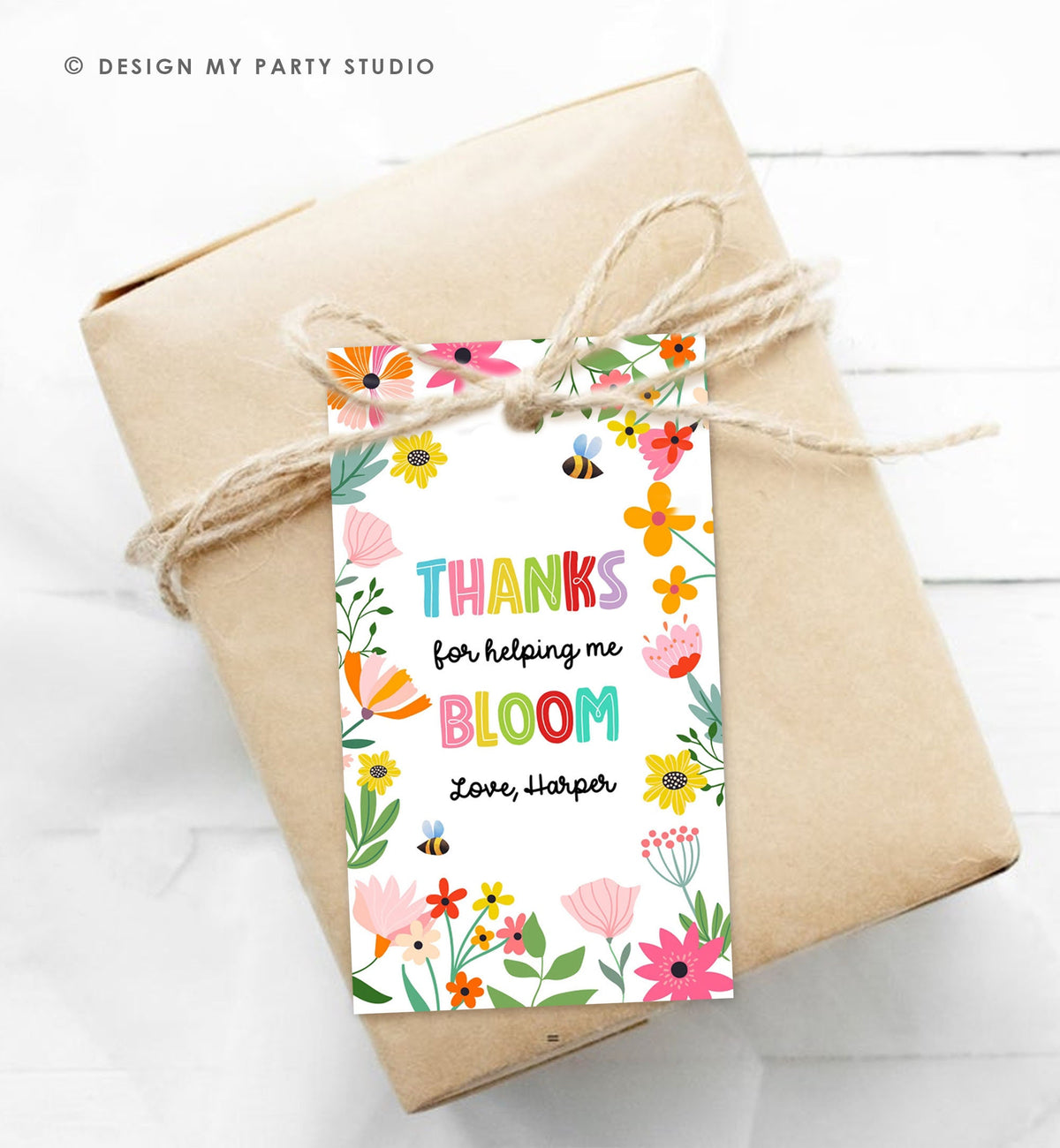 Editable Teacher Appreciation Tags Thank You for Helping me Bloom Plant Flower Gift End of School Digital Download Template Printable 0464