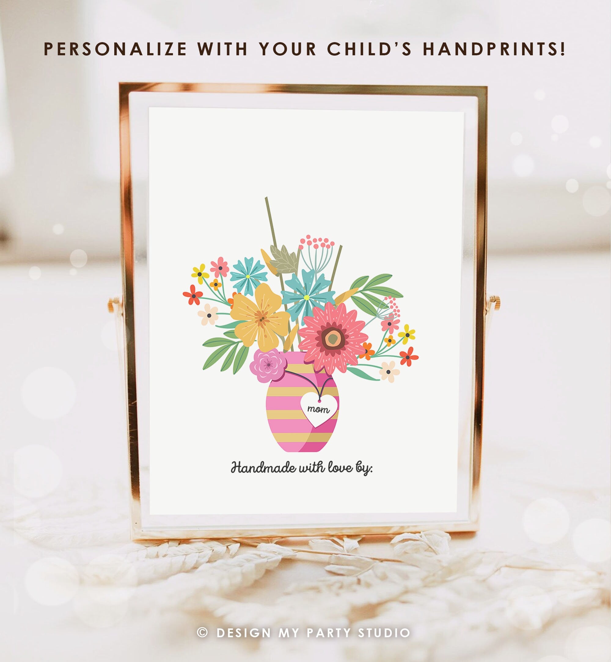 Mother's Day Craft Birthday Activity Floral Bouquet Mothers Day For Mom For Grandma DIY Kids Classroom Toddler Baby Download Printable 0507