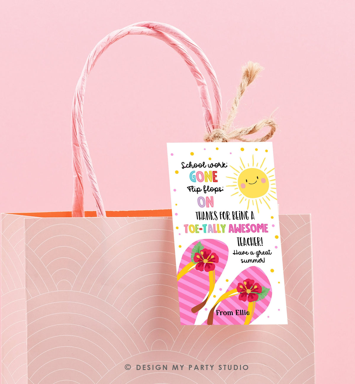 Editable Summer Teacher Appreciation Gift Tag Kids Nail Polish Gift Nail Salon Gift Card End Of School Year Digital Template Printable 0464