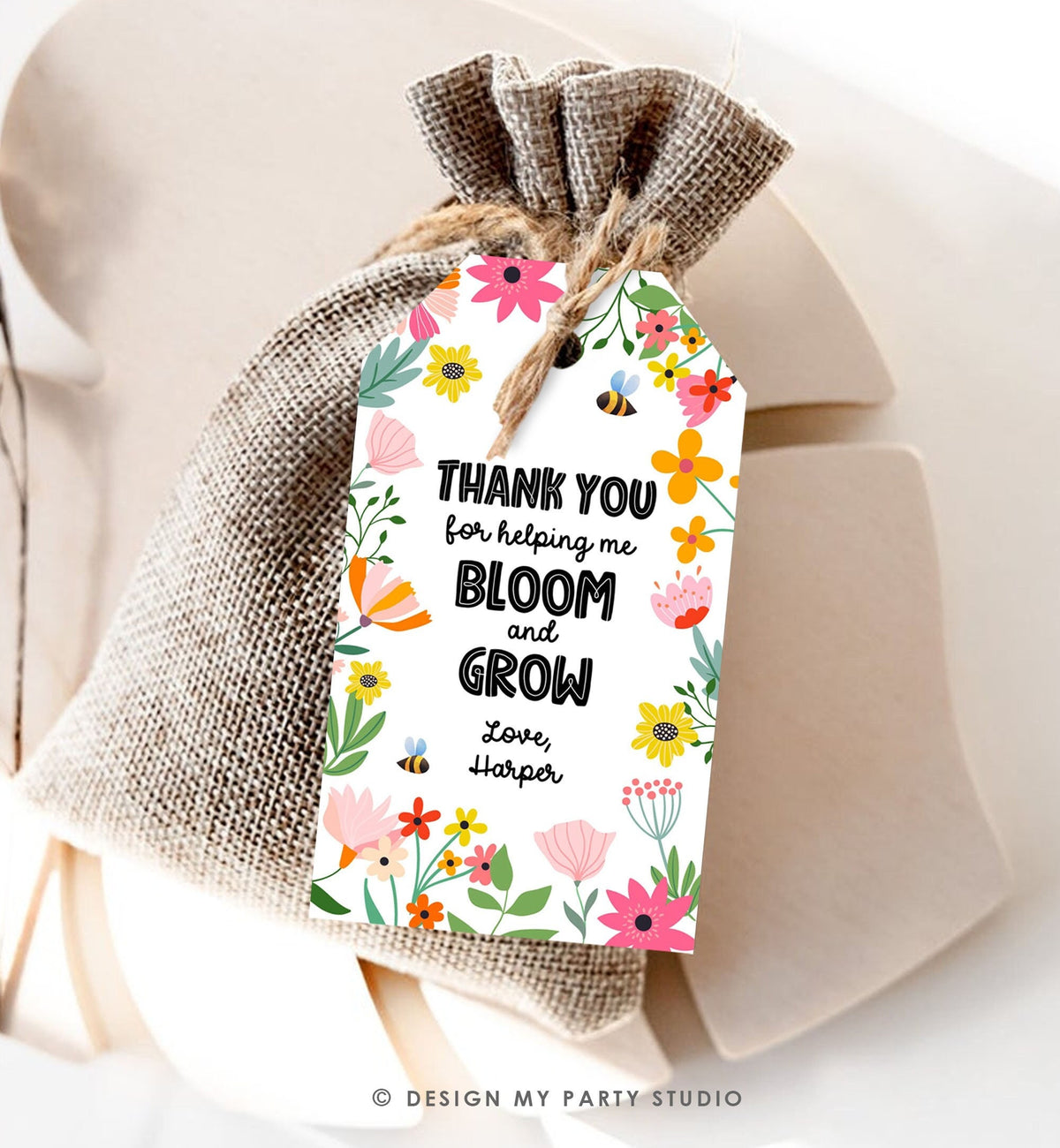 Editable Teacher Appreciation Tags Thank You for Helping me Bloom Plant Flower Gift Tag Cactus Plant Tag Digital Template Printable 0464