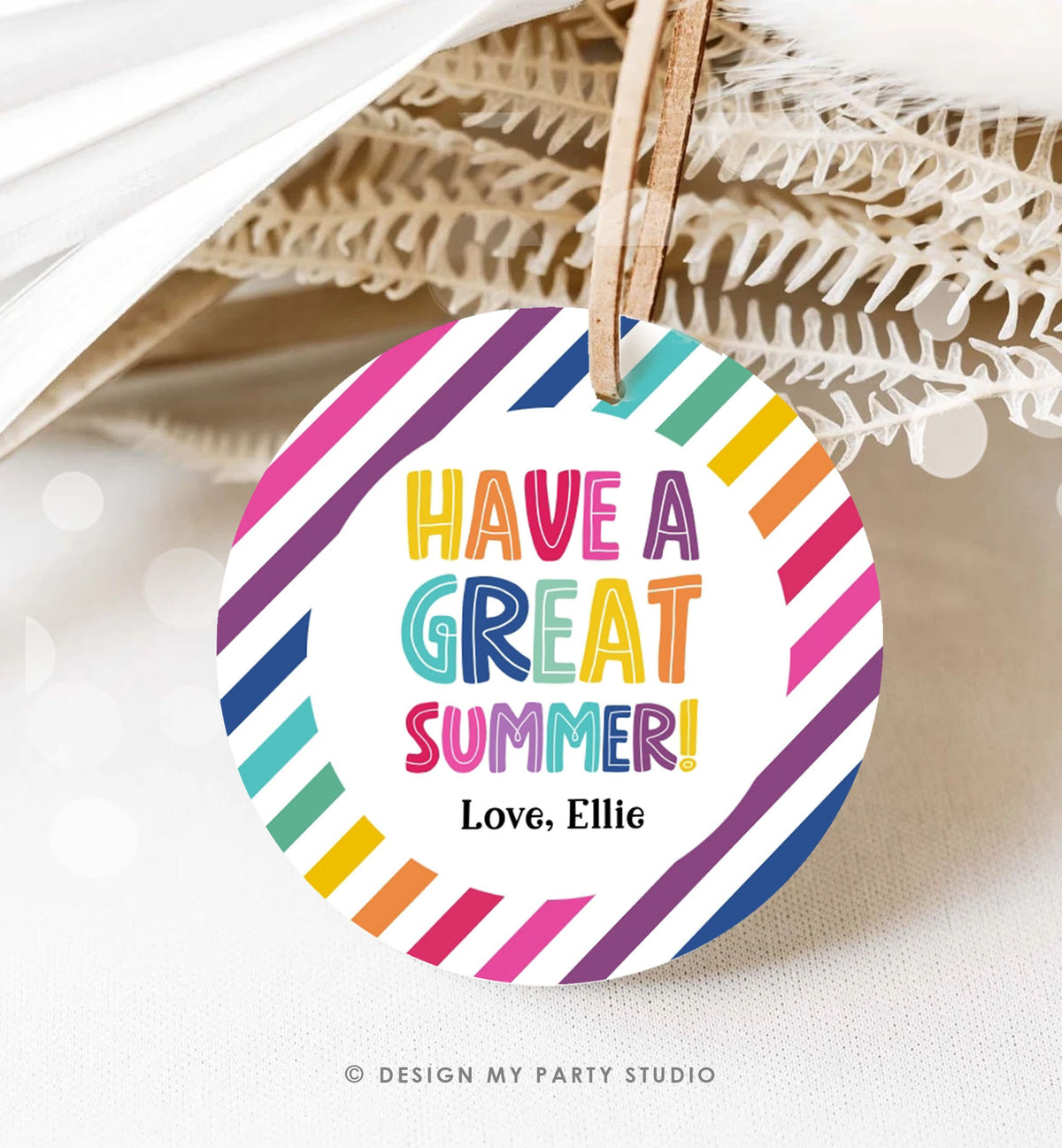 Editable Summer Teacher Thank You Gift Tag Kids Last Day of School Classmate Tag End Of School Year Tag Preschool Template Printable 0464