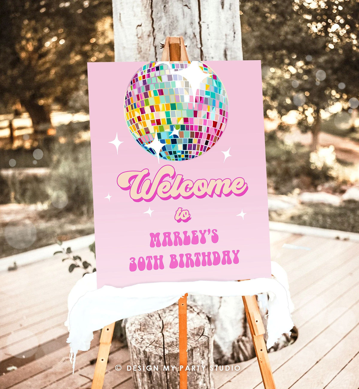 Spring Disco Sign Editable Disco Birthday Party Welcome Sign Disco Party Birthday Adult ...