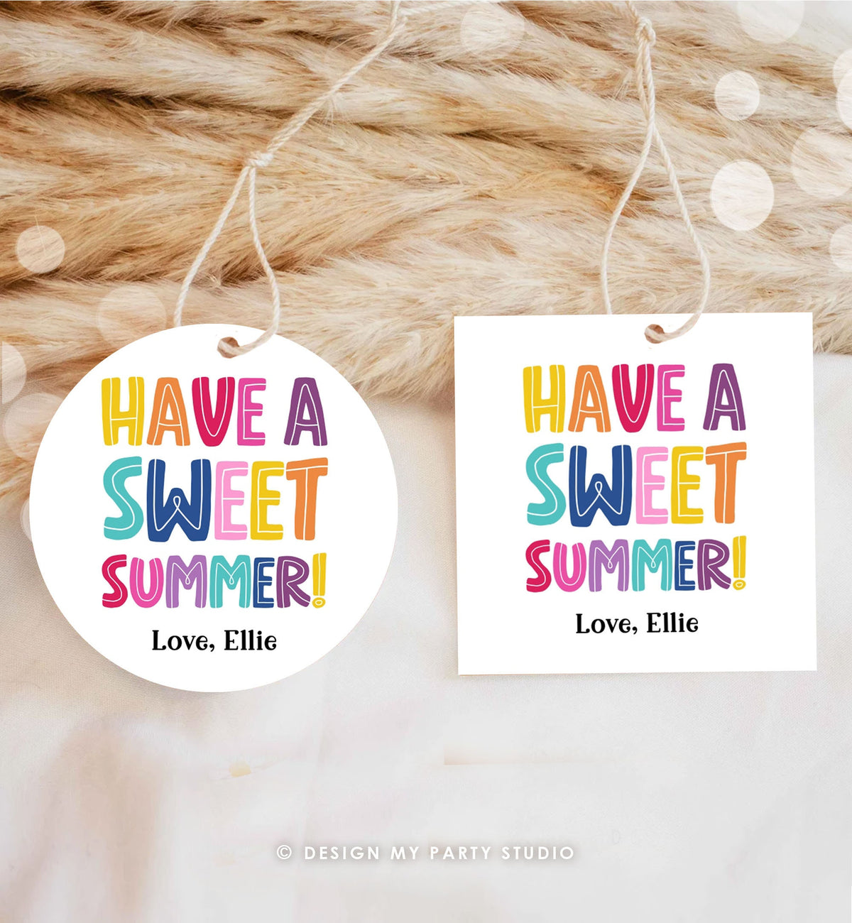 Editable Last Day of School Tag Sweet Summer Teacher Thank You Gift Tag Kids Classmate End Of School Year Preschool Template Printable 0464
