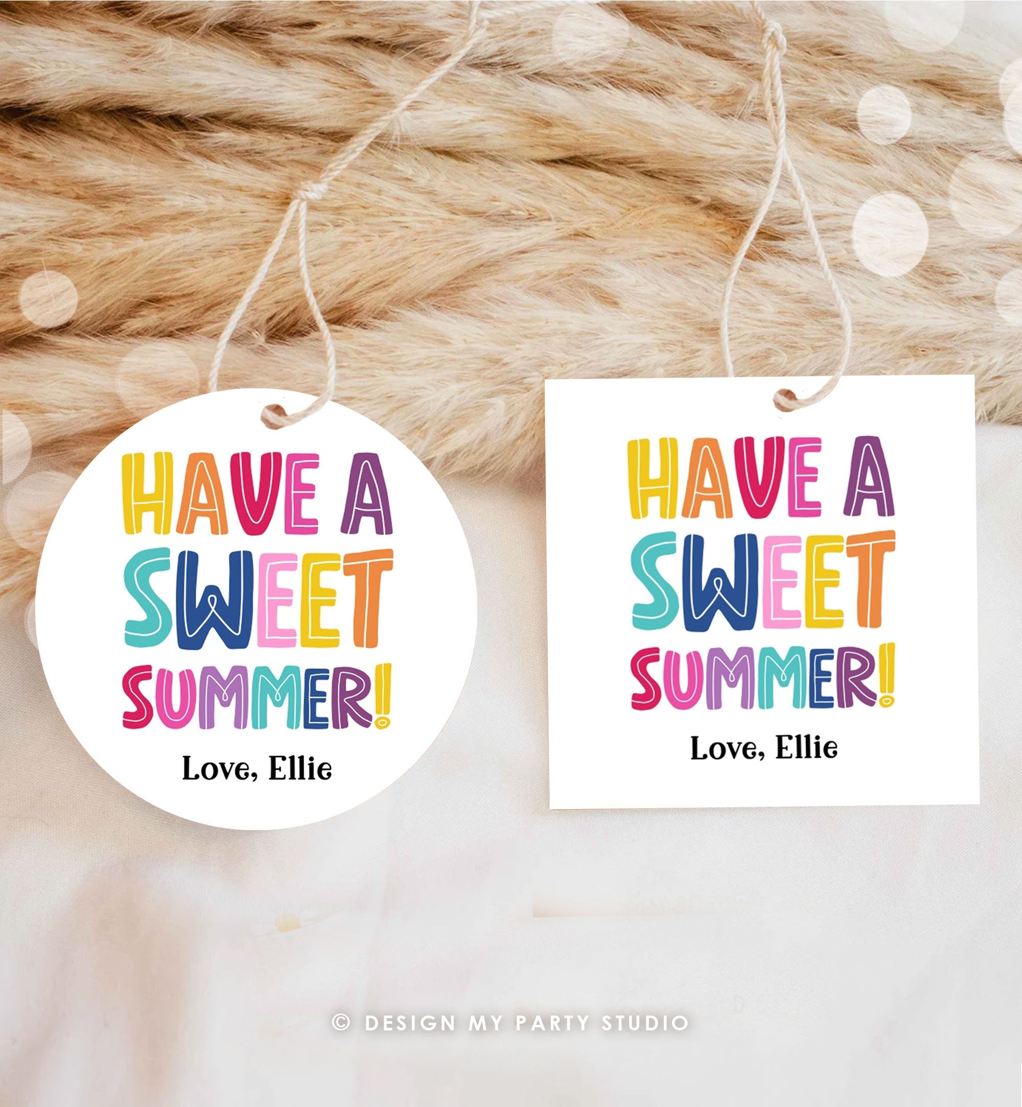 Editable Last Day of School Tag Sweet Summer Teacher Thank You Gift Tag Kids Classmate End Of School Year Preschool Template Printable 0464