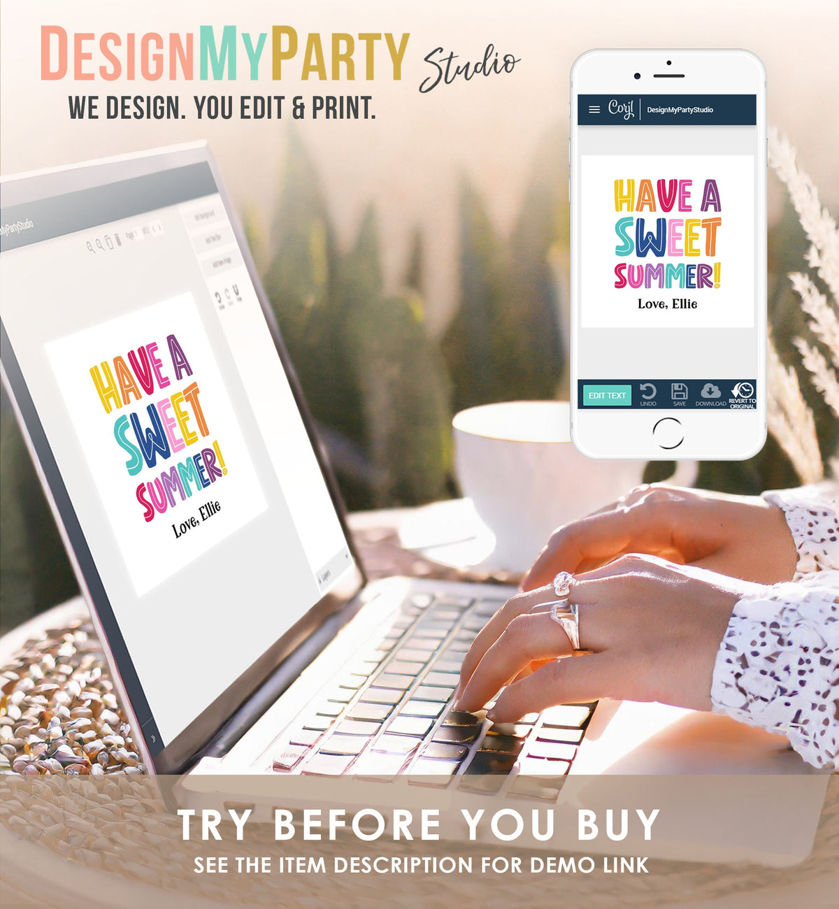 Editable Last Day of School Tag Sweet Summer Teacher Thank You Gift Tag Kids Classmate End Of School Year Preschool Template Printable 0464