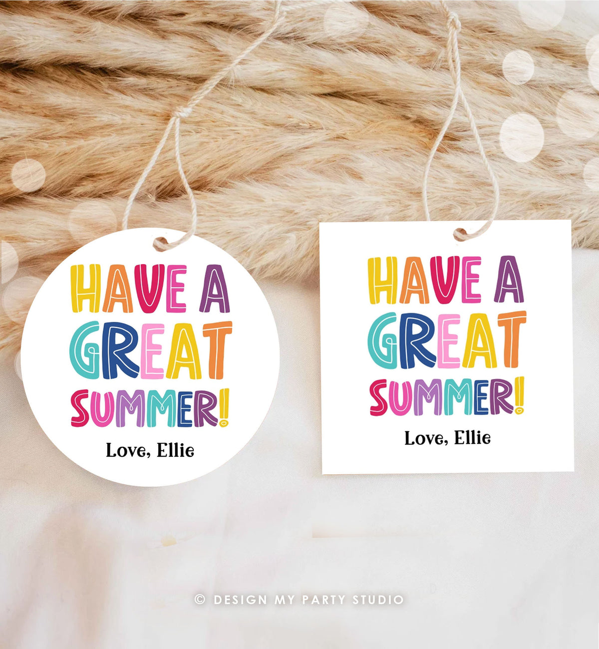 Editable Summer Teacher Thank You Gift Tag Kids Last Day of School Classmate Tag End Of School Year Tag Preschool Template Printable 0464