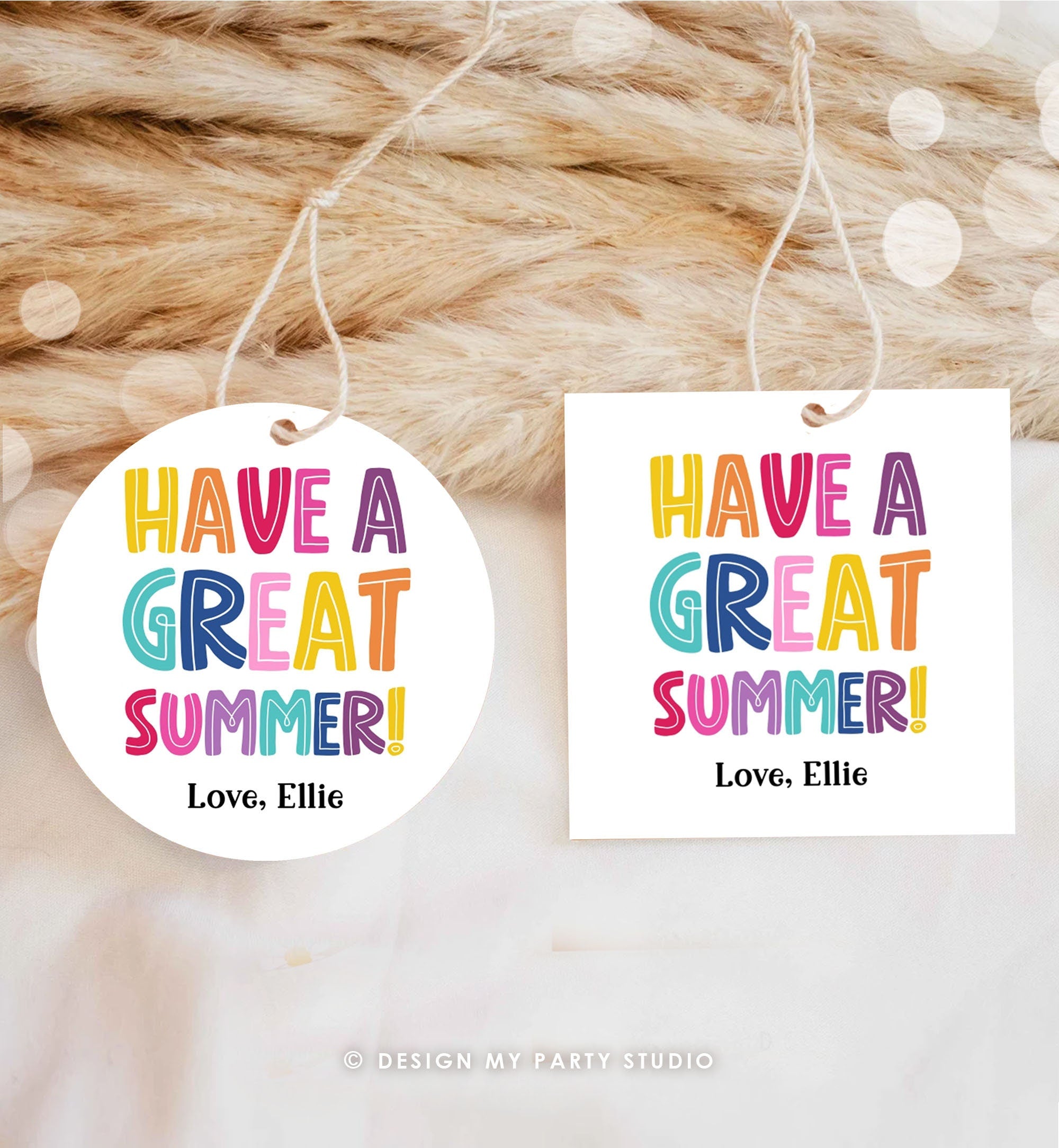 Editable Summer Teacher Thank You Gift Tag Kids Last Day of School Classmate Tag End Of School Year Tag Preschool Template Printable 0464