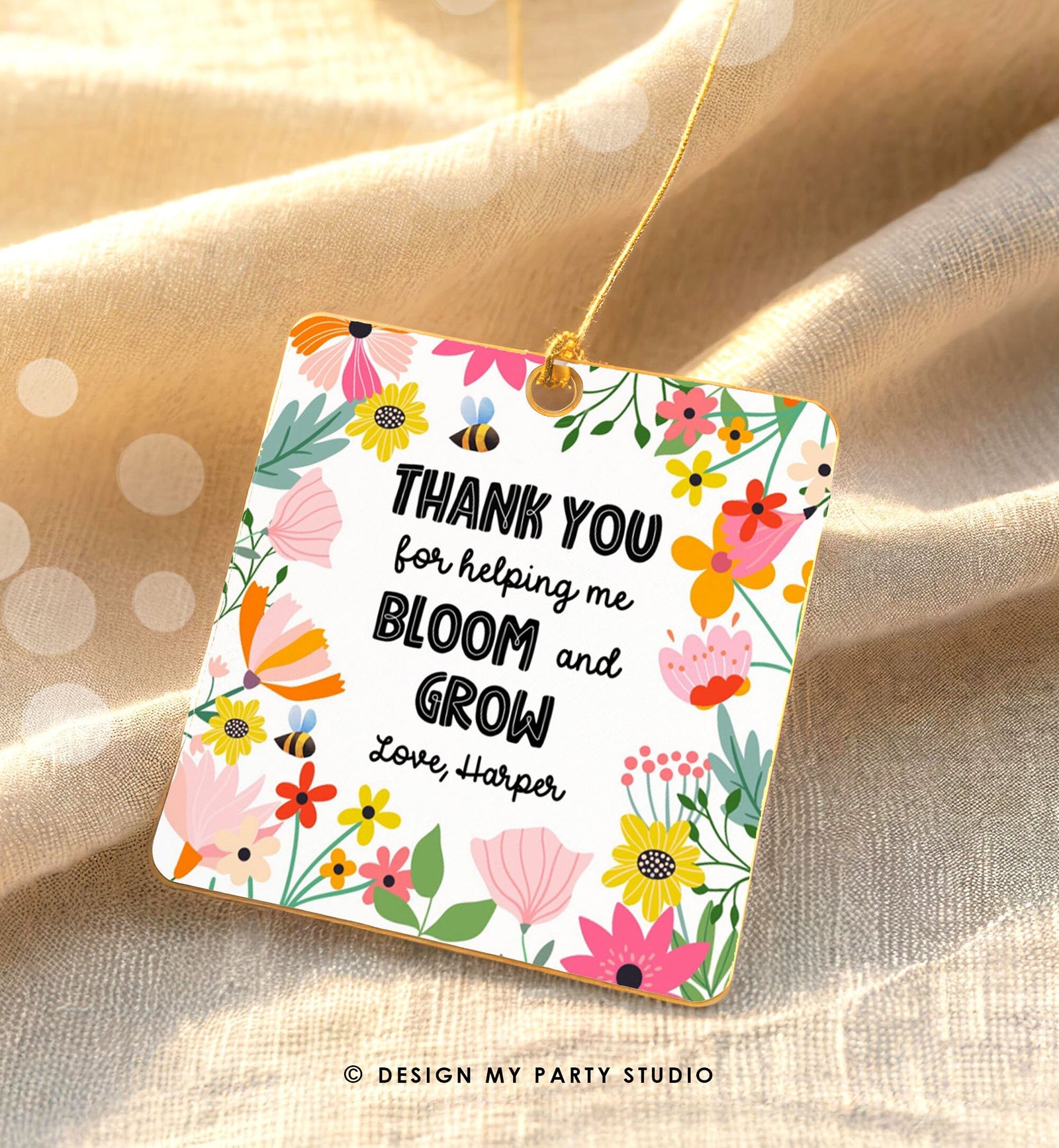 Editable Teacher Appreciation Tag Thank You for Helping me Bloom Plant Flower Gift Tag Cactus Plant Tag Digital Template Printable 0464