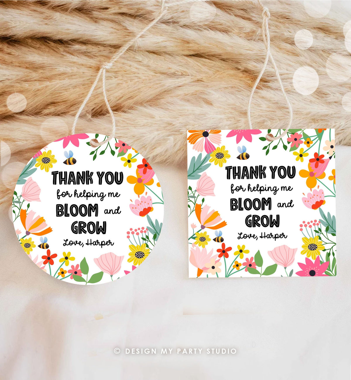 Editable Teacher Appreciation Tag Thank You for Helping me Bloom Plant Flower Gift Tag Cactus Plant Tag Digital Template Printable 0464