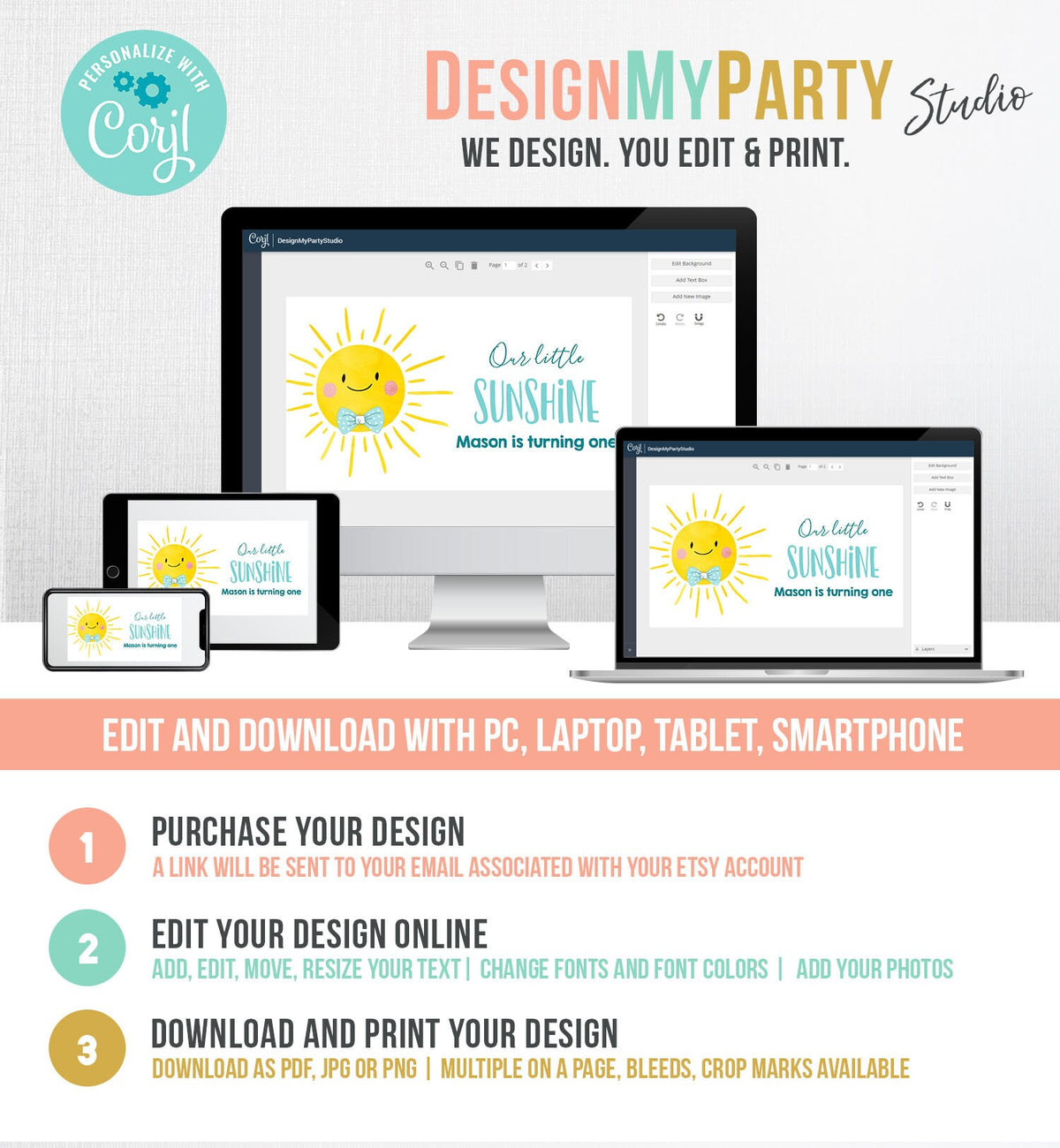 Editable Sunshine Boy Birthday Party Gable Box Favor Label Boho Sun Gift Box Labels Sun First Trip Digital Download Template Printable 0141