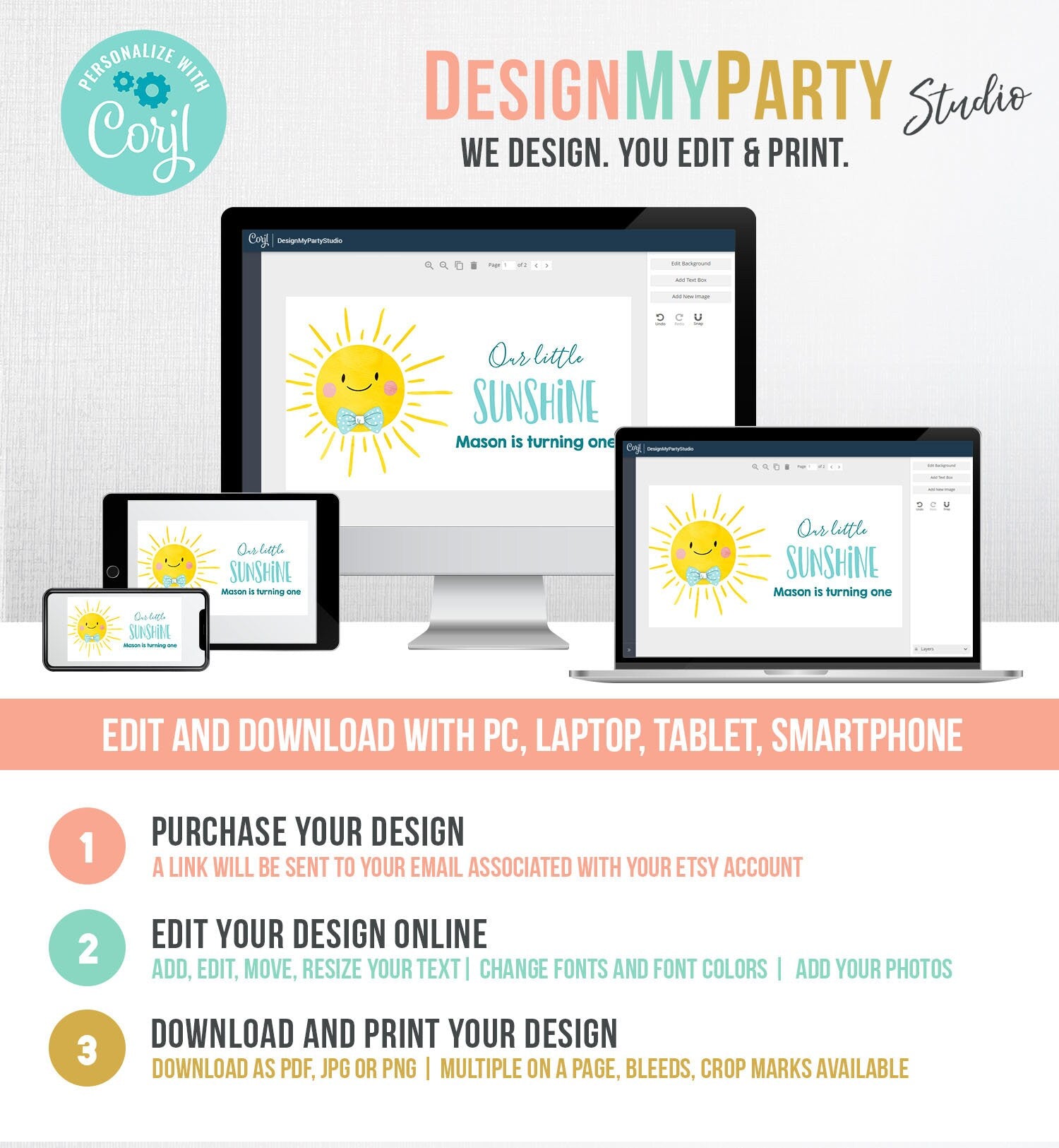 Editable Sunshine Boy Birthday Party Gable Box Favor Label Boho Sun Gift Box Labels Sun First Trip Digital Download Template Printable 0141