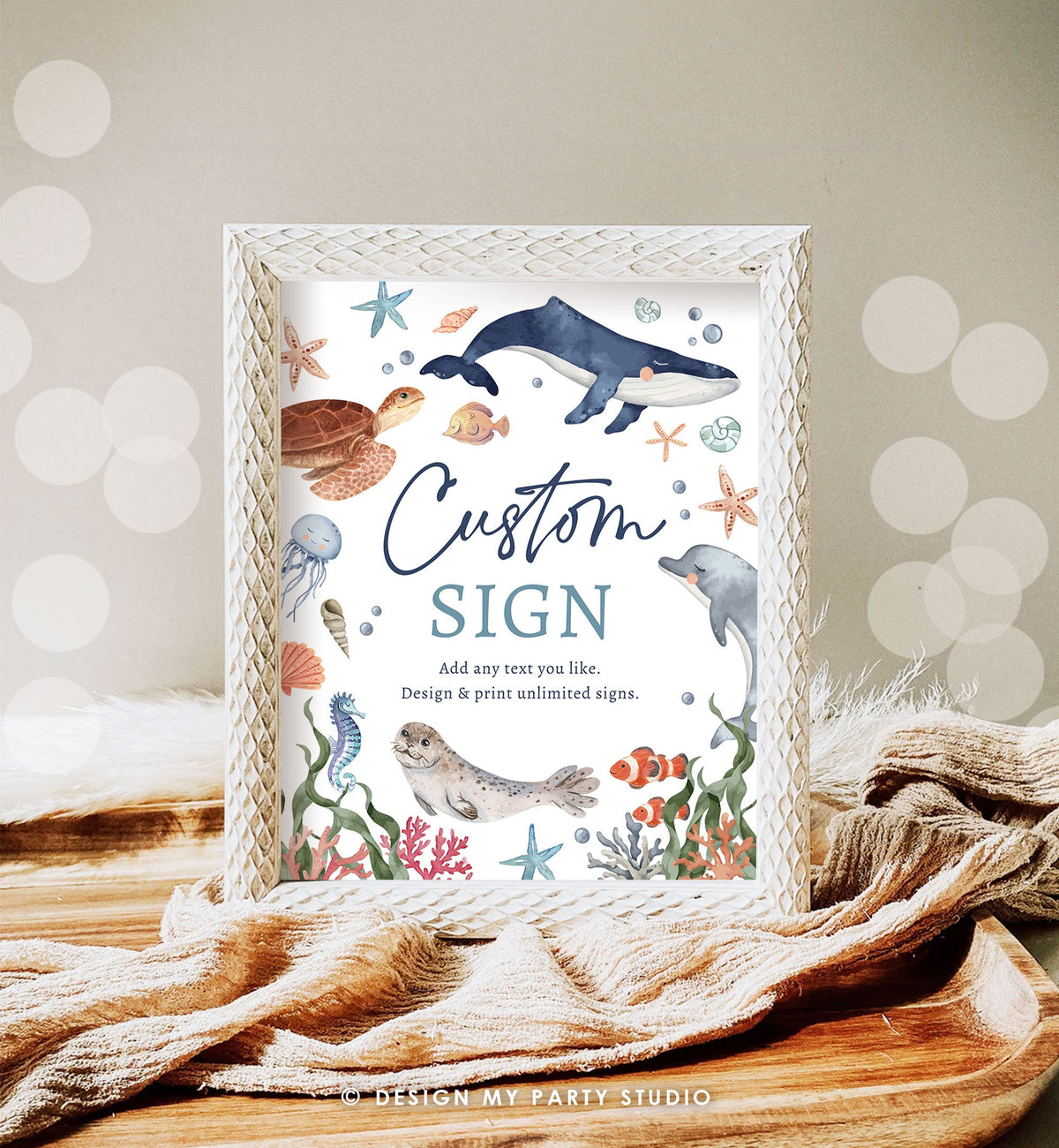 Editable Custom Sign Fishing Birthday Party Sign The Big One Birthday Fish Party Bobber Reeling in Boy 8x10 Digital Template Printable 0504