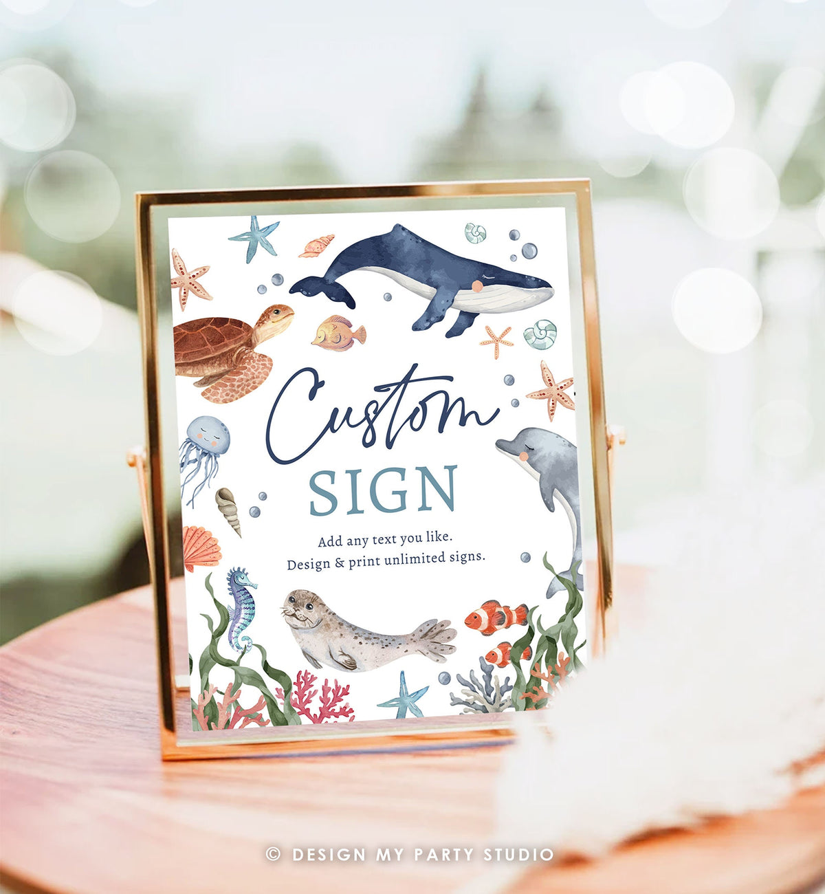 Editable Custom Sign Fishing Birthday Party Sign The Big One Birthday Fish Party Bobber Reeling in Boy 8x10 Digital Template Printable 0504