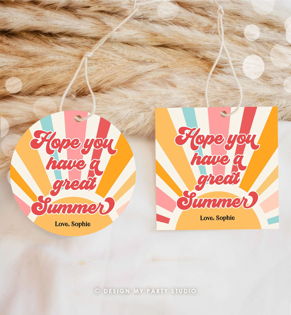 Editable Summer Teacher Thank You Gift Tag Kids Last Day of School Classmate Tag End Of School Year Tag Preschool Template Printable 0464
