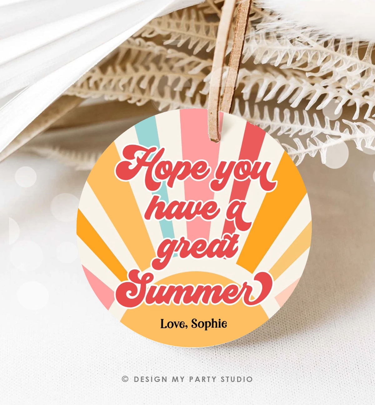 Editable Summer Teacher Thank You Gift Tag Kids Last Day of School Classmate Tag End Of School Year Tag Preschool Template Printable 0464