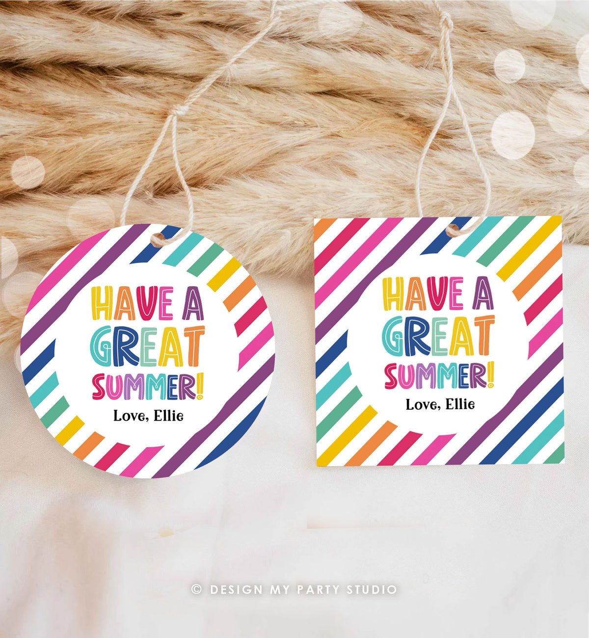 Editable Summer Teacher Thank You Gift Tag Kids Last Day of School Classmate Tag End Of School Year Tag Preschool Template Printable 0464