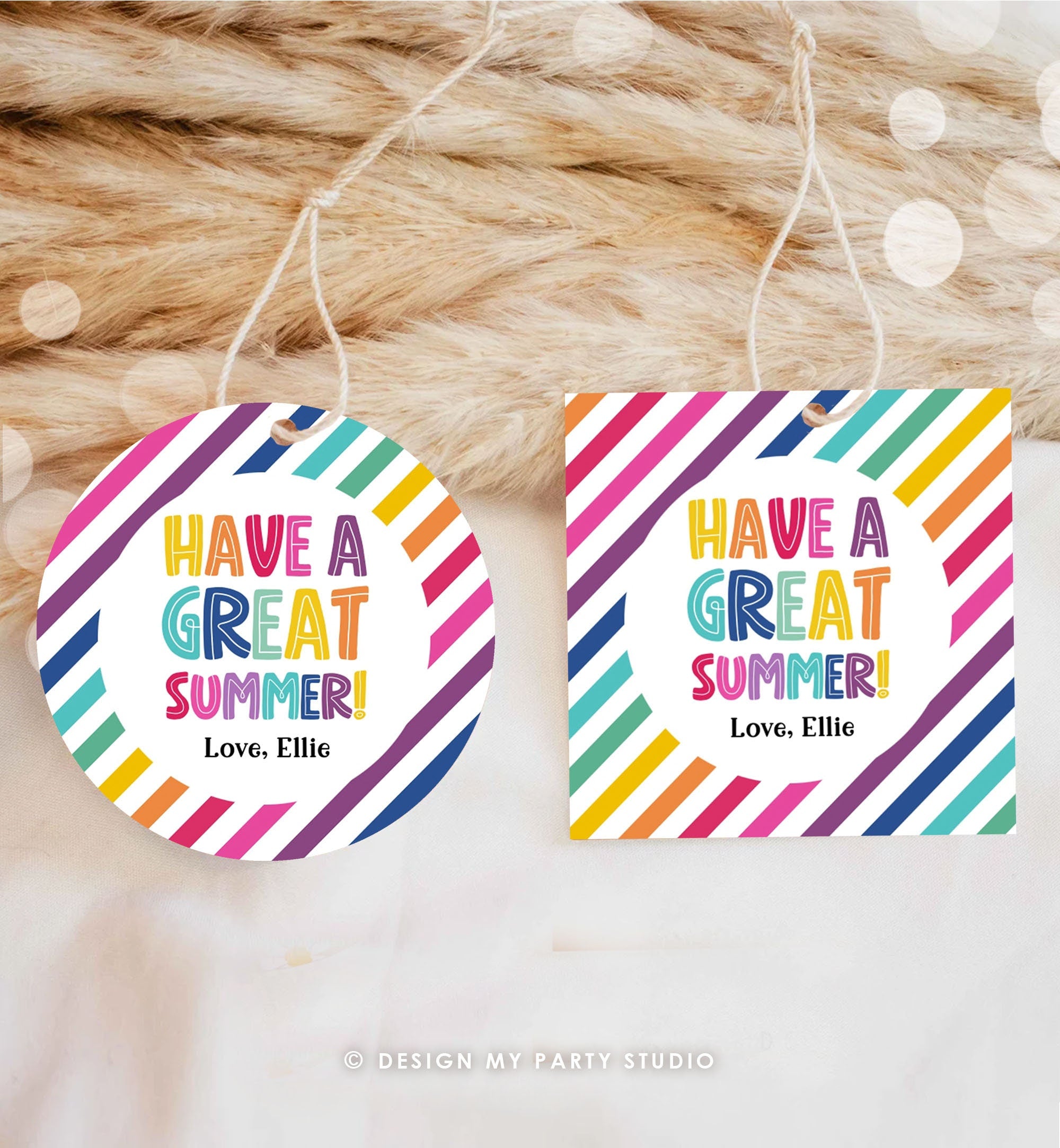 Editable Summer Teacher Thank You Gift Tag Kids Last Day of School Classmate Tag End Of School Year Tag Preschool Template Printable 0464