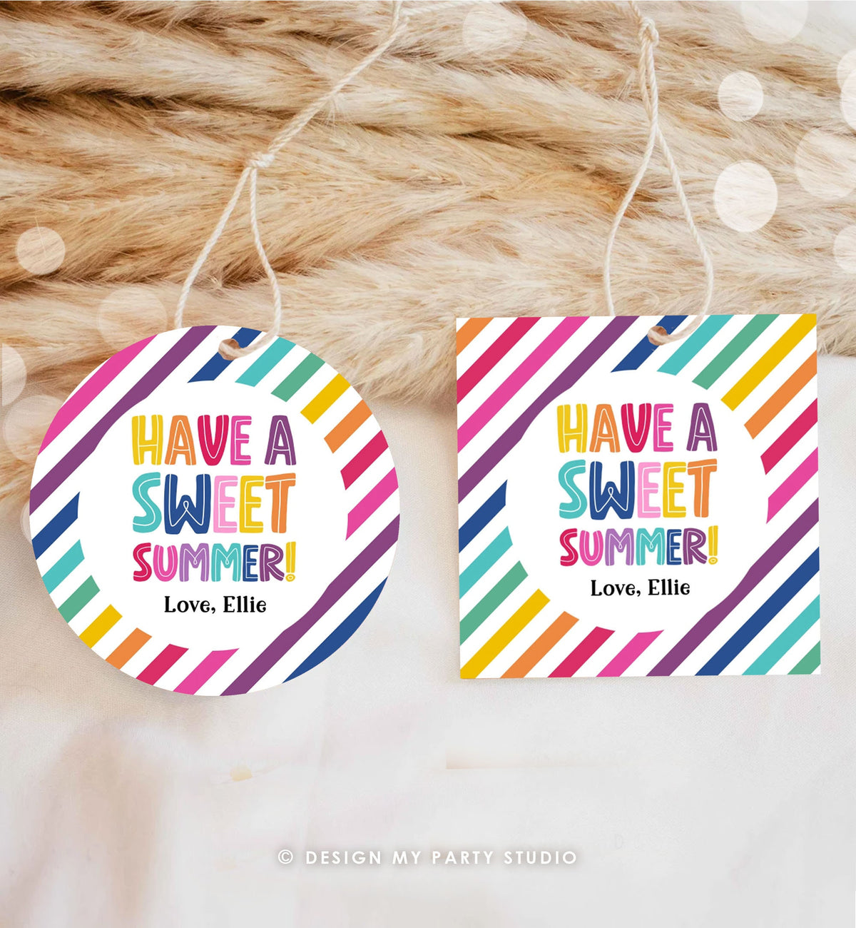 Editable Last Day of School Tag Sweet Summer Teacher Thank You Gift Tag Kids Classmate End Of School Year Preschool Template Printable 0464