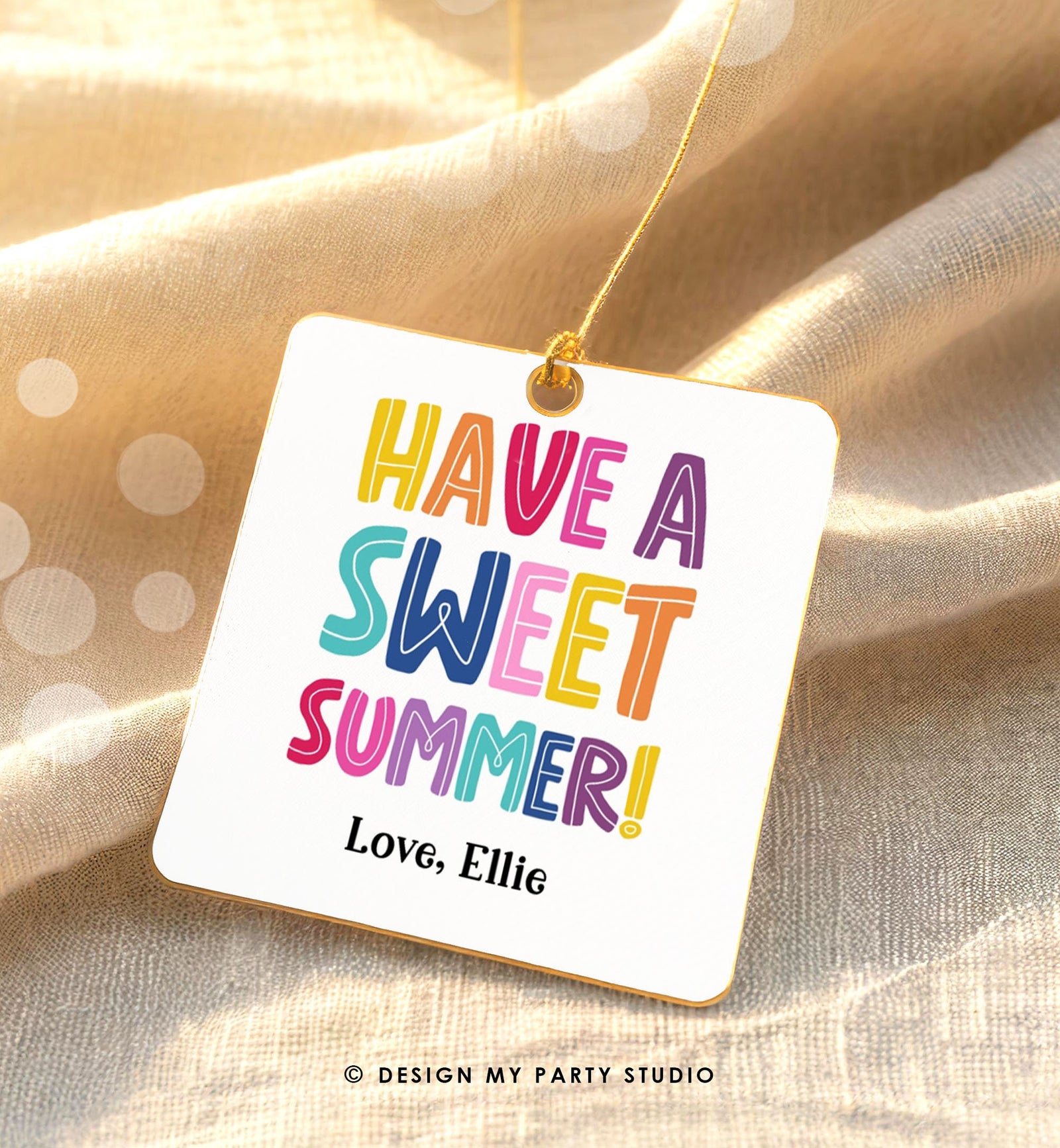 Editable Last Day of School Tag Sweet Summer Teacher Thank You Gift Tag Kids Classmate End Of School Year Preschool Template Printable 0464