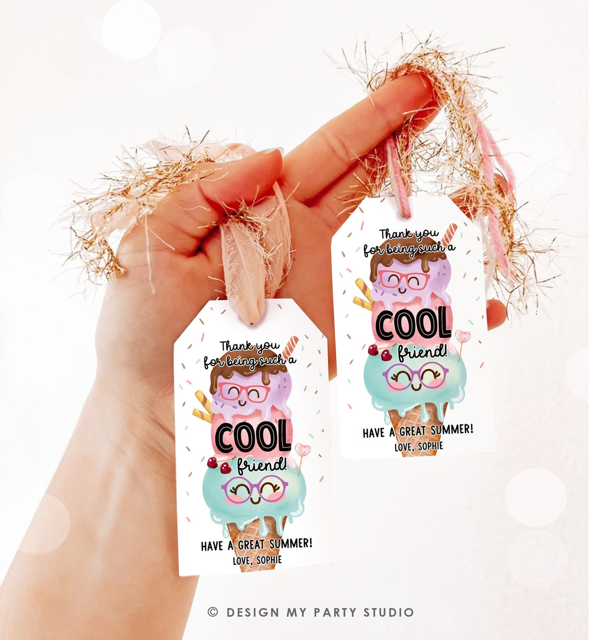 Editable Last Day of School Tag Cool Friend Ice Tag Summer End Of School Year Tag Freeze Cool Treat Summer Digital Template Printable 0464