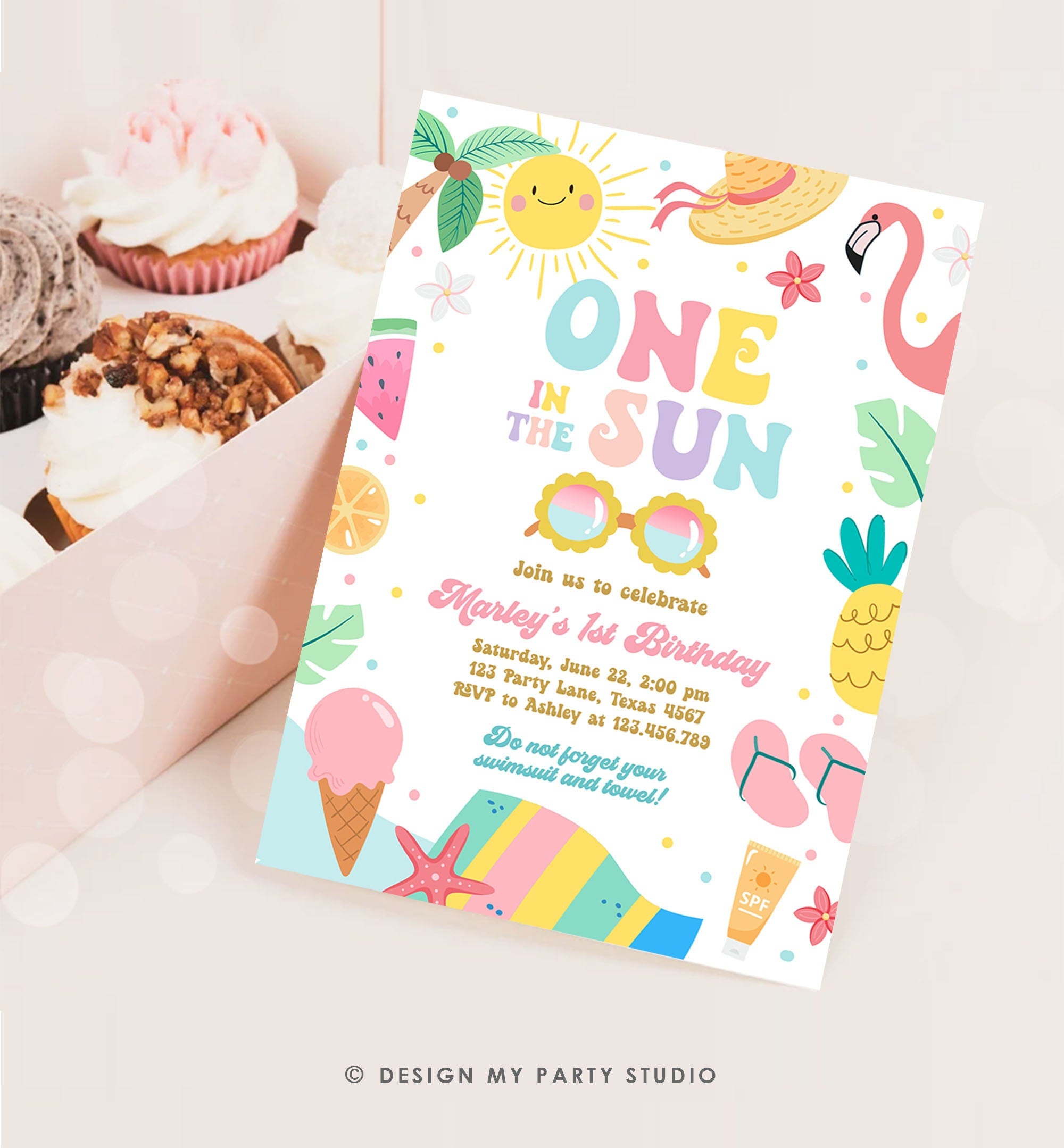 Editable Splish Splash Birthday Invitation Pool Party Girl Summer Waterslide Water Party Pink Digital Download Template Printable 0465