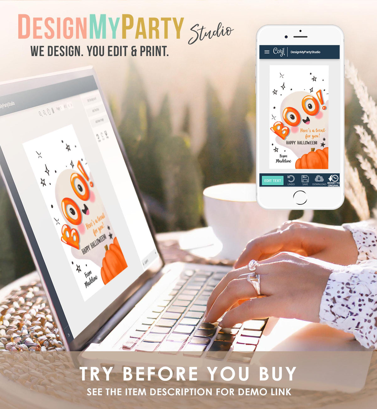 Editable Halloween Favor Tags Boo Gift Tag Costume Party Trick Or Treat Favor Tag Classroom Kids Treat Download Printable Template 0515 0261