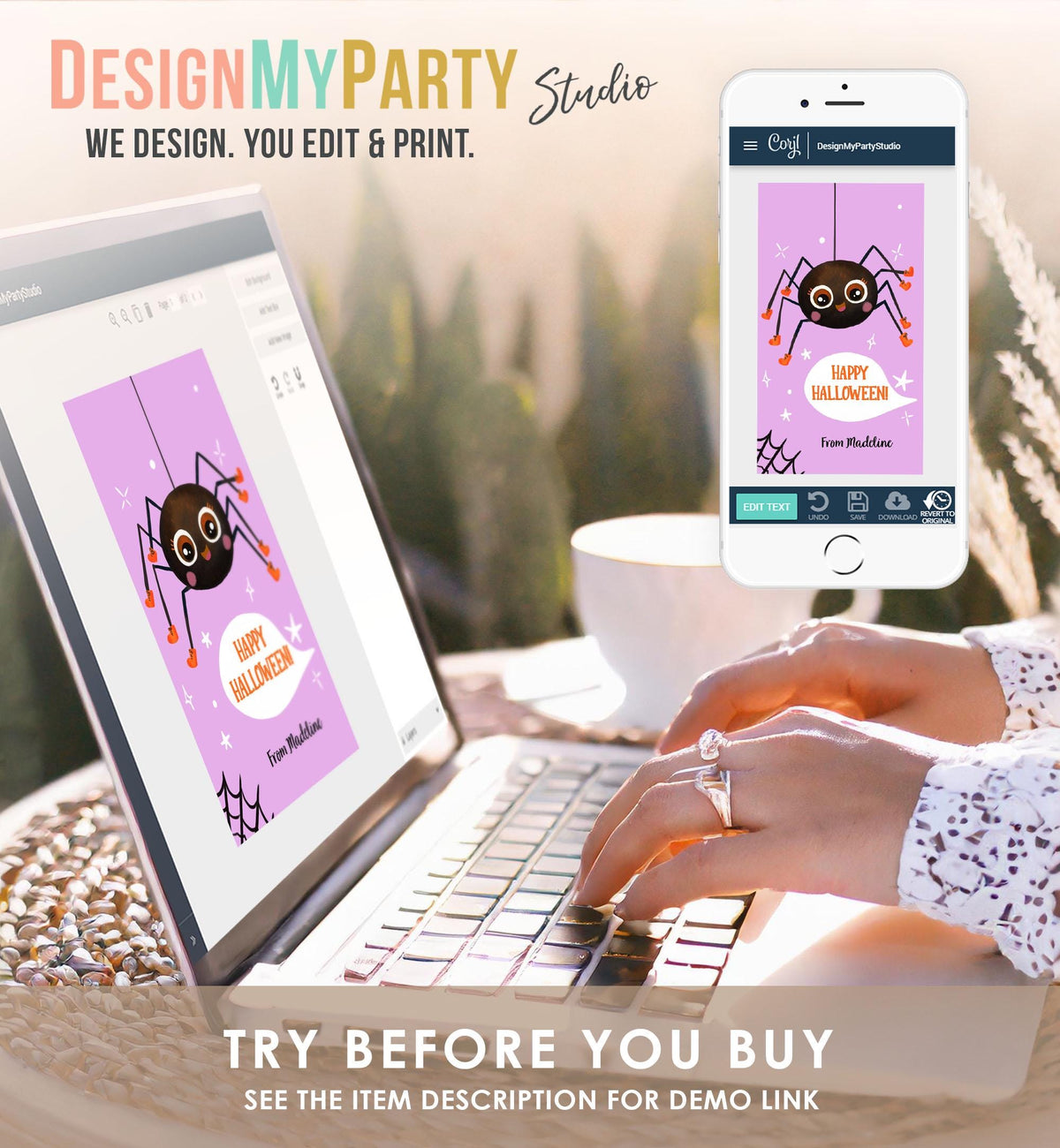 Editable Halloween Favor Tag Boo Gift Tag Costume Party Trick Or Treat Favor Tag Classroom Kids Spider Download Printable Template 0515 0261