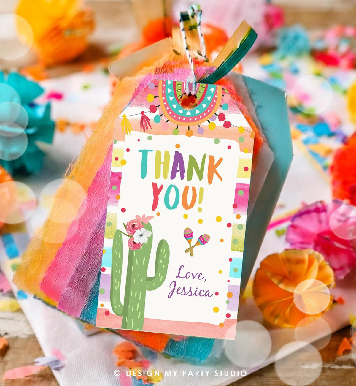 Editable Fiesta Favor tags Fiesta Thank you tags Cactus Mexican Label tags Muchas Gracias Birthday Shower Floral Template Digital 0134