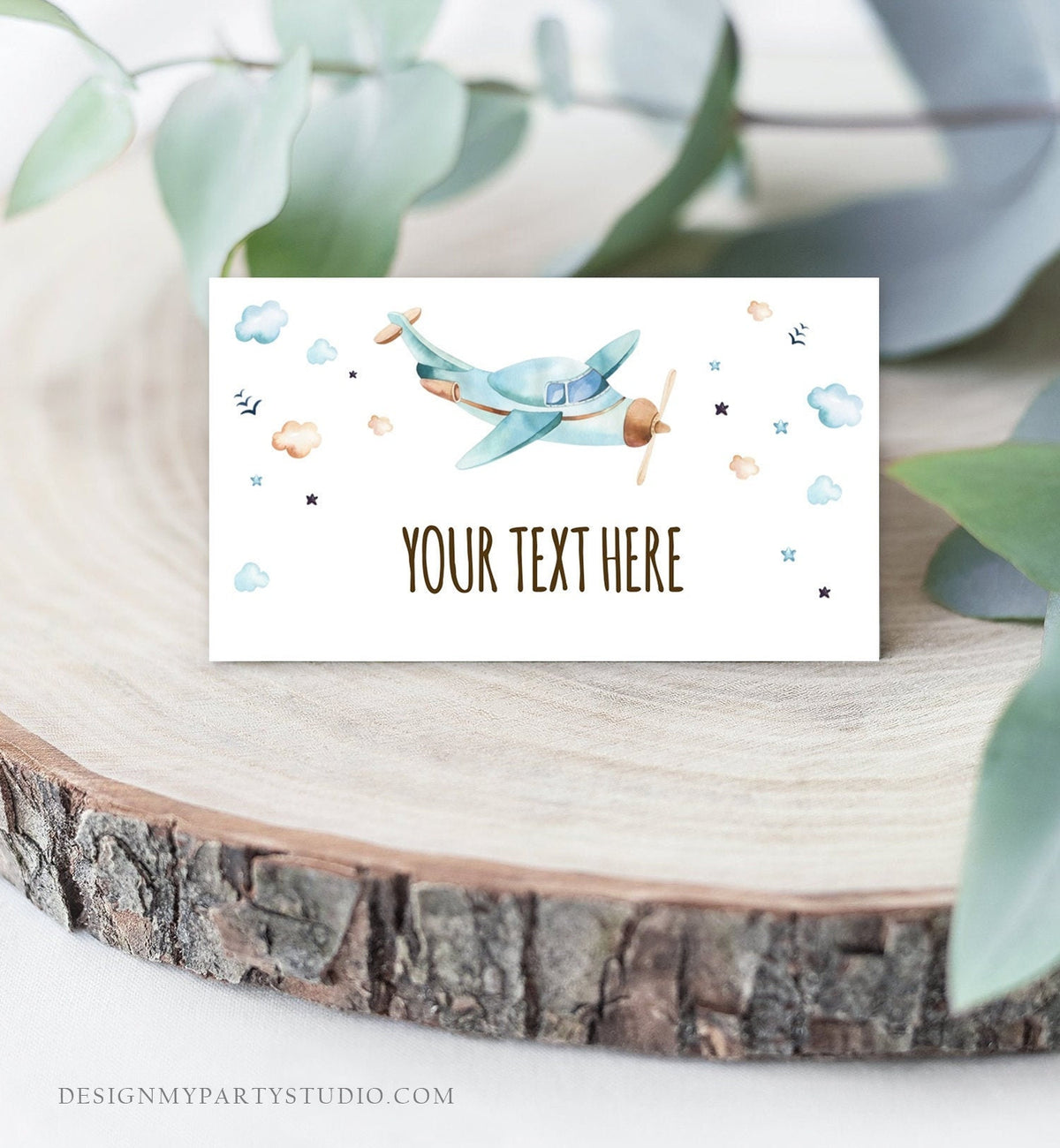 Editable Airplane Food Labels Airplane Baby Shower Name Cards Tent Card Escort Boy Adventure Travel Digital Download Template Printable 0185